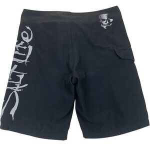 Salt Life Mens Board Shorts 34 Black Skull Cargo Surf Skate Fishing Beach Coast